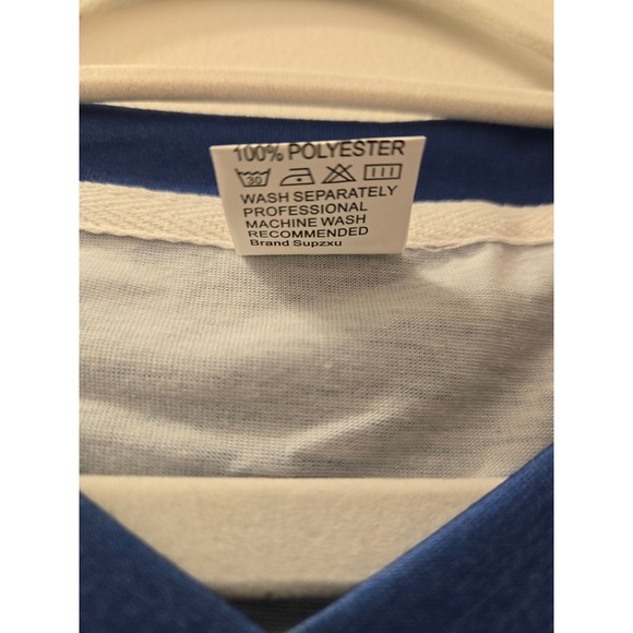 Men's Blue V Neck Short Sleeve Polyester T-Shirt XL - Picture 2 of 2